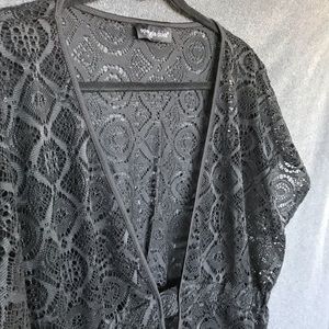 Black lace swim cover up